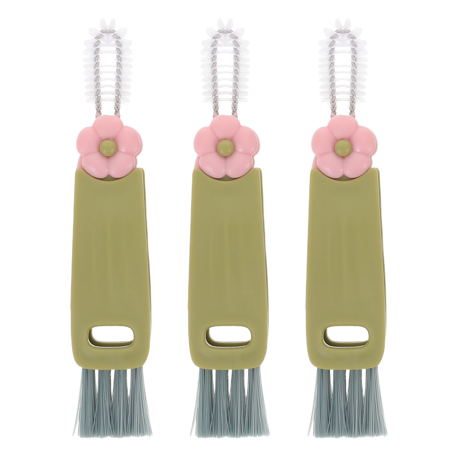

3 Pcs Cleaning Brush Set Bottle Crevice Cleaner Cup Lid Brushes Gap Compact Tool PP