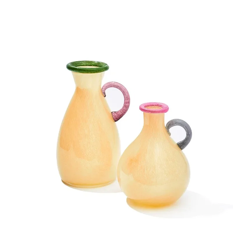 

Medieval glass vase ornament, living room desktop water raising flower arrangement decoration model flower device