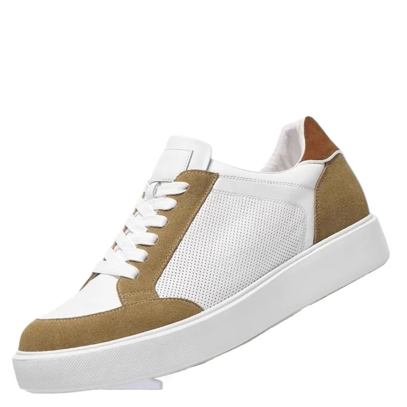 Summer Breathable Casual Shoes for Men's Increase 7cm Casual Sports Board Shoes Lightweight Comfortable Invisible Elevator Shoes