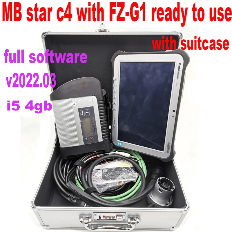 MB Star C4 Multiplexer interface SD Connect c4 Diagnosi Wifi full software Diagnostic tool FZ-G1 tablet i5 suitcase ready to use