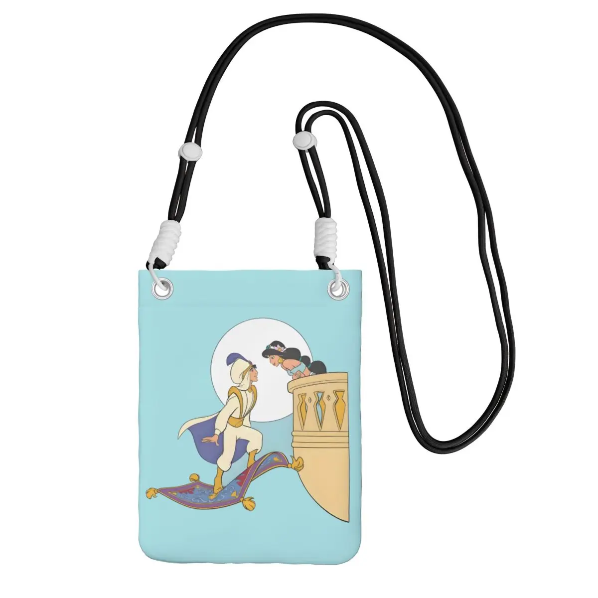 

Custom Aladdin Mobile Phone Bag Women Men Fashion Musical Fantasy Film Shoulder Crossbody Bag Key Bag Mini Shoulder Purse Wallet