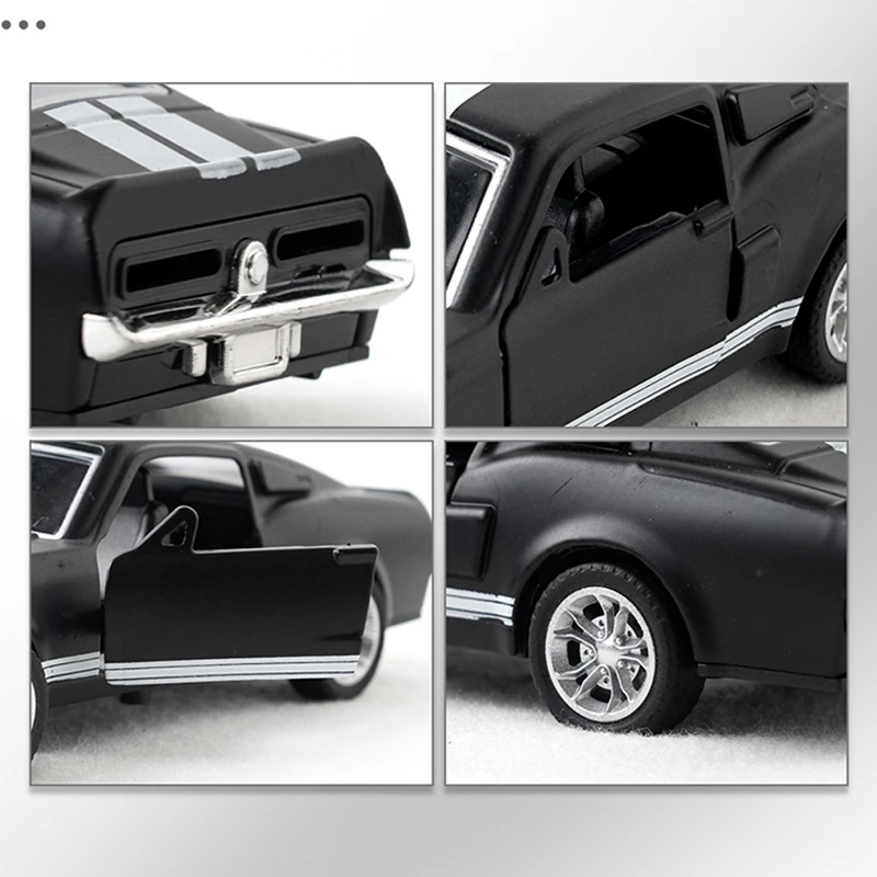 1:36 aleación Diecast Mustang GT clásico Vintage coche modelo tirar hacia atrás coche vehículo en miniatura réplica para colección regalo para chico
