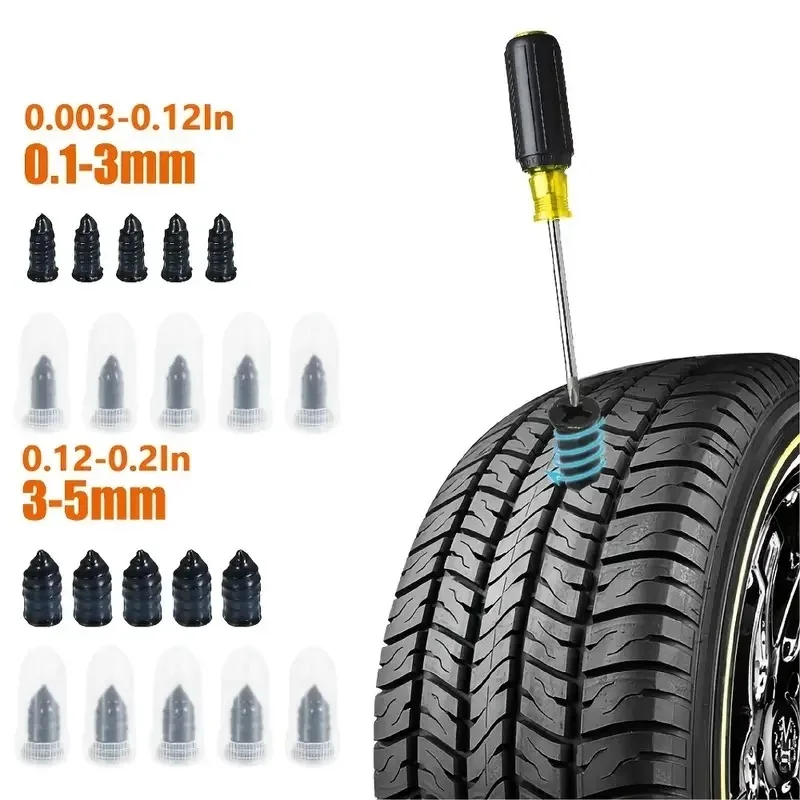 10pcs Car Vacuum Tyre Repair Car Truck Motorcycle Scooter Bike Tire Puncture Repair Tool Glue Repair Tire Film Rubber Nail