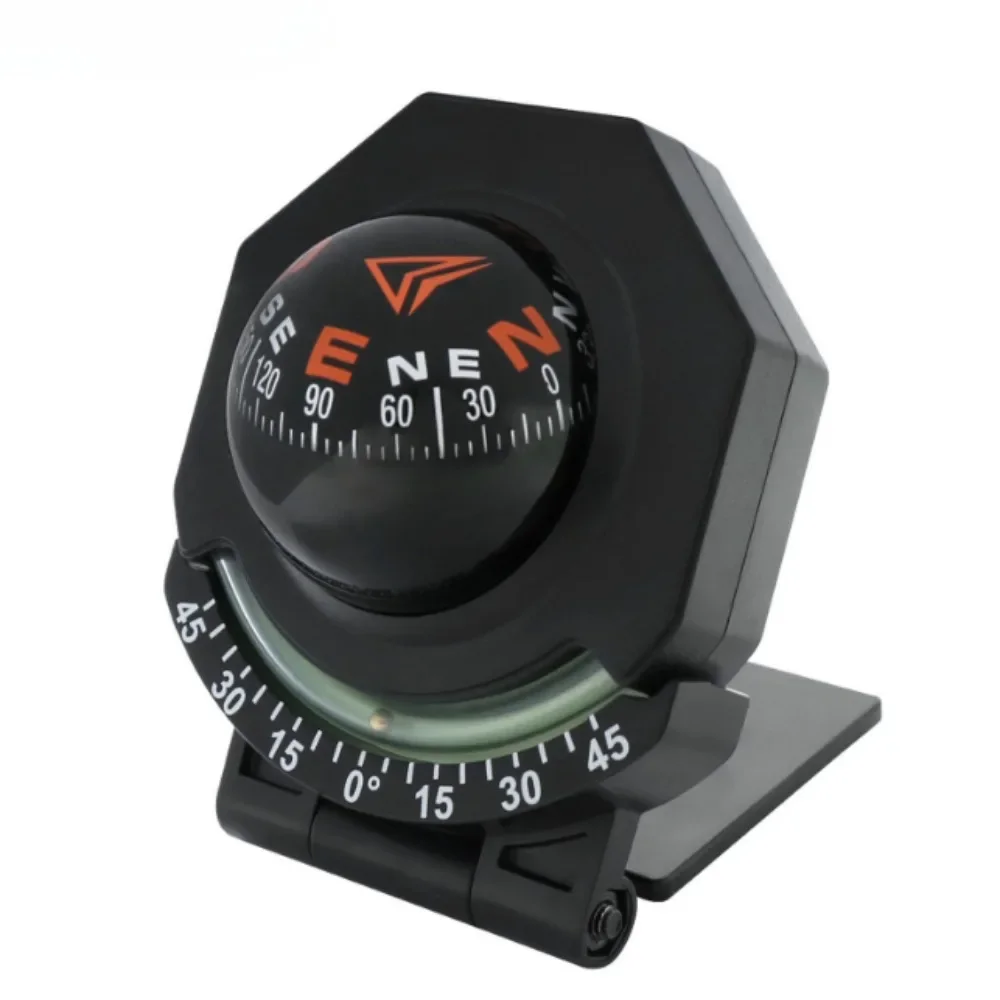 2 in 1 Car Compass with Slope Meter Dashboard Compass Ball Foldable High Precision Navigation Vehicle Boat Off Road Accessories