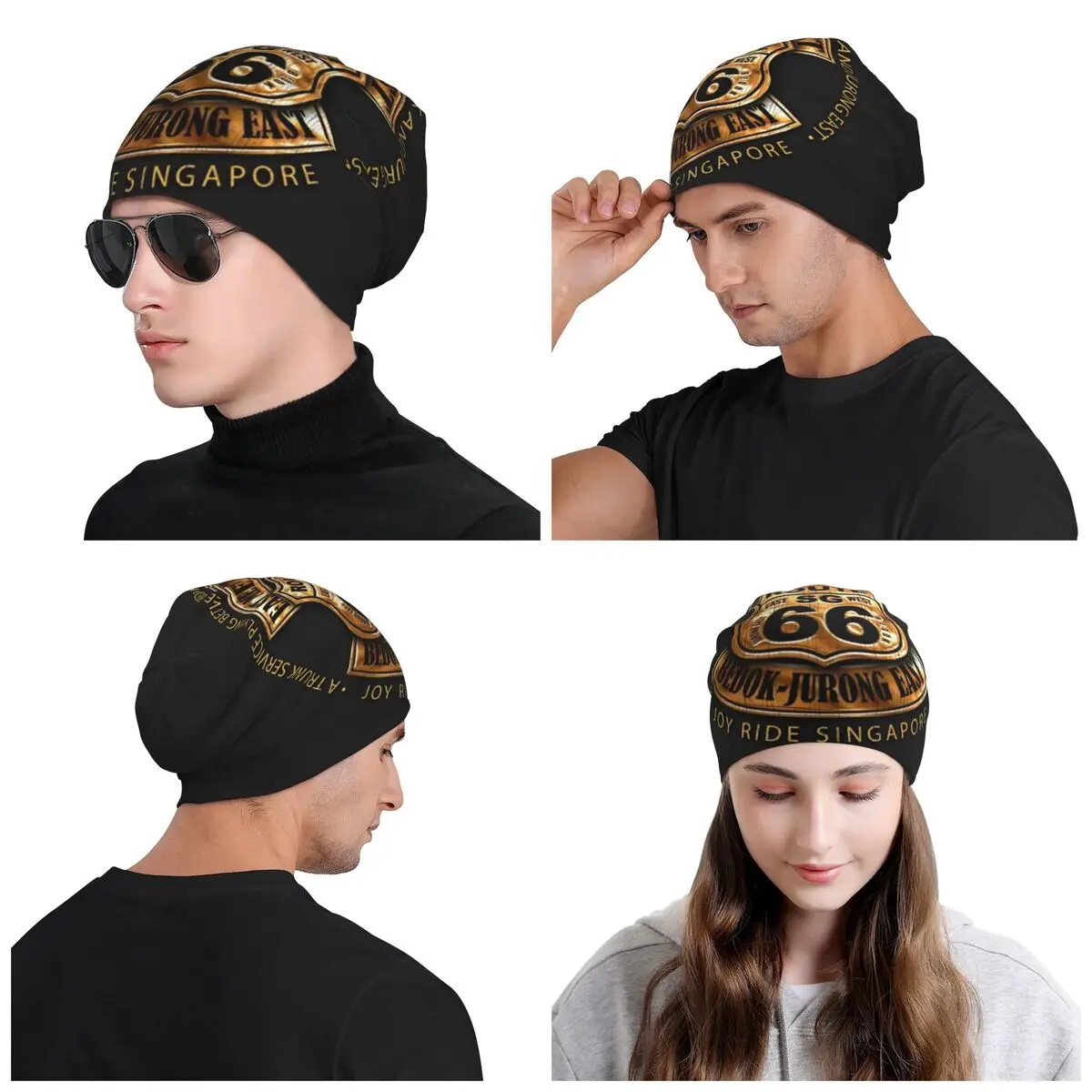 Custom Route 66 Biker Motorcycle Cruise America\'s Highway Beanie Cap Bonnet Femme Knitted Hats Outdoor Skullies Beanies Caps