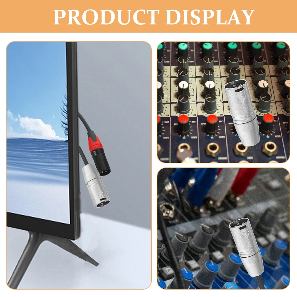 

2pcs XLR Male to 1/8 Female Audio Adapter Converter 3.5mm to XLR Stereo Connector Microphone Accessory Plug Play Compatibility