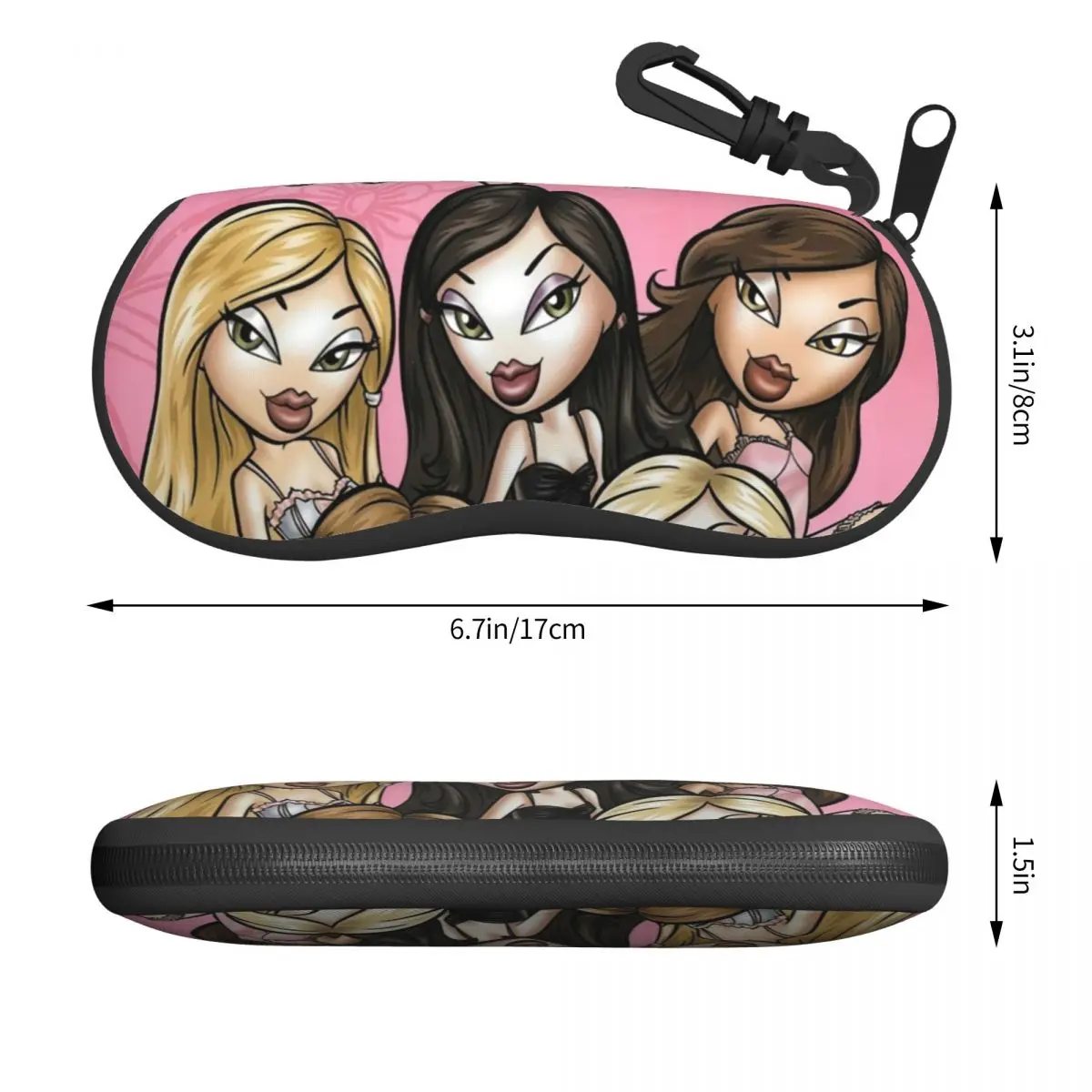 Custom Bratz Doll Shell occhiali da vista custodie protettive custodia per occhiali da sole moda Tv Movie Cartoon Glasses Bag