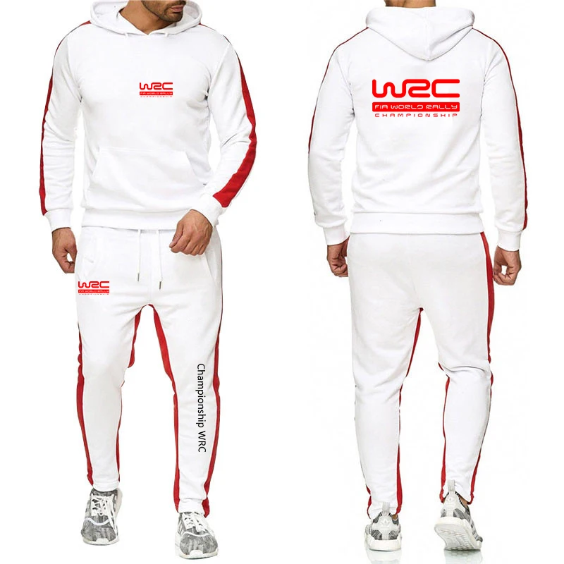 2024 World Rally Championship WRC New Men Solid Color Hooded Spring Warm Hoodie Casual Long-Sleeved Pants Two-piece Suit