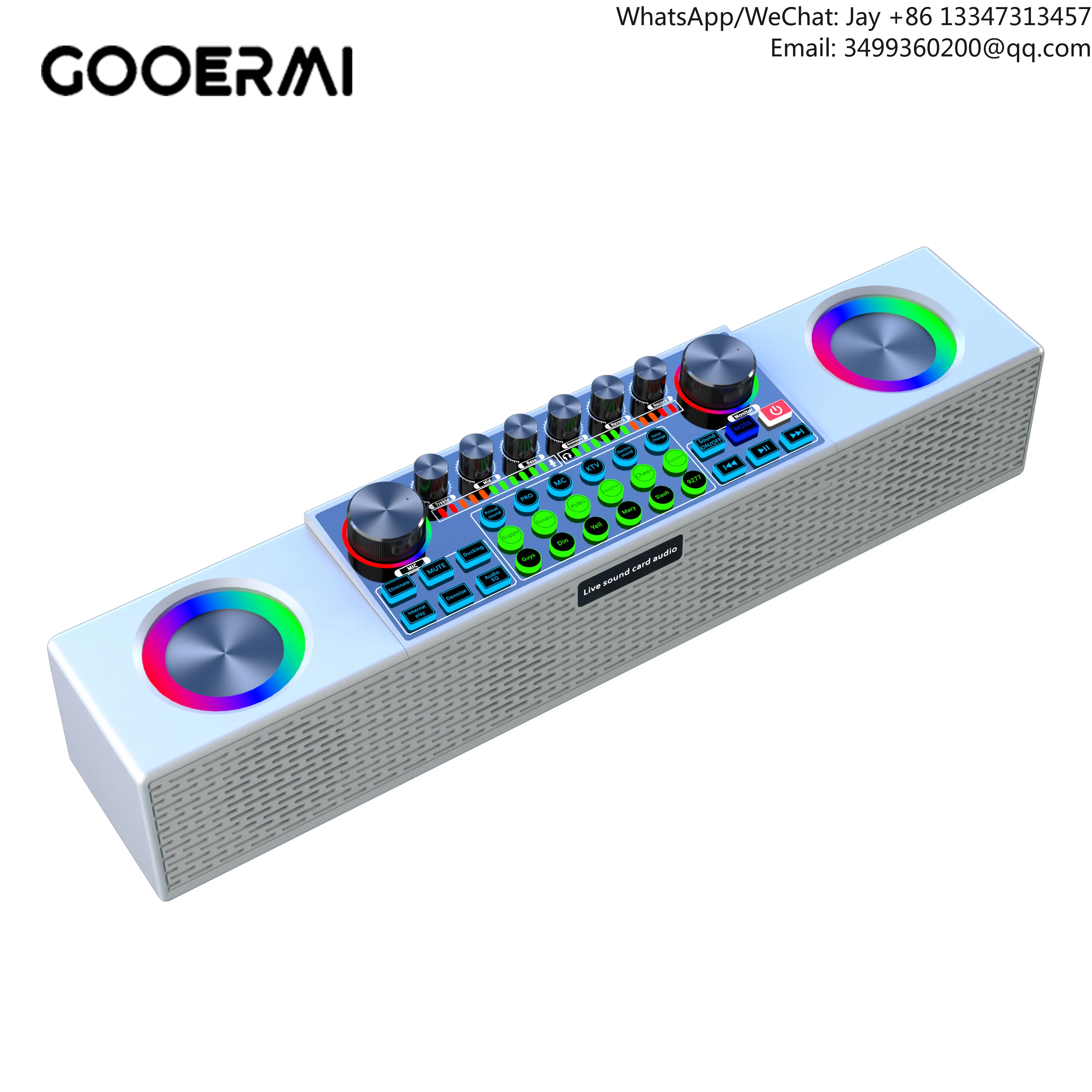 

Gulmi Wholesale Mini Music HIFI Speaker Sound Card Karaoke Sound Card Mixer Speaker With Handheld DJ Karaoke
