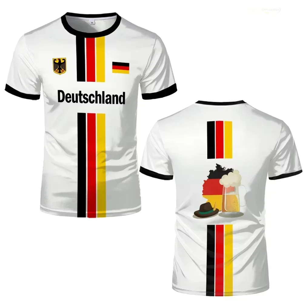 

Summer New Men's Germany Football Jersey Tshirt Short Sleeve Tees Soccer Uniform Casual German Map Flag Sports Unisex Tops