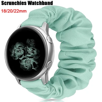 20 mm scrunchies horlogeband voor Samsung Galaxy Watch 6 5 4 40 mm 44 mm horloge 5pro 45 mm elastische stoffen band voor Huawei Watch