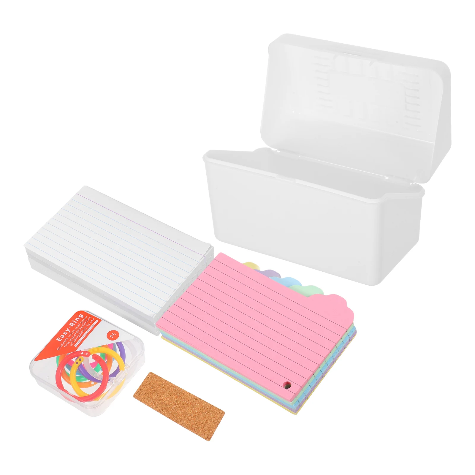 

Desktop Storage Box Index Card Case Flashcard Holder Organizer Large Capacity Sturdy Plastic Recipe Note Card Box Office