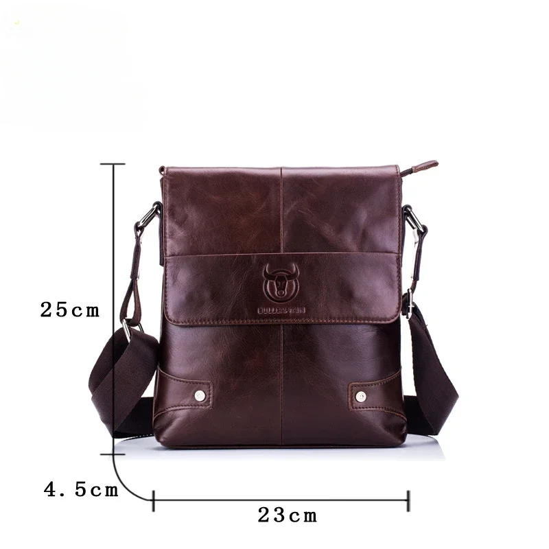 Maleta de couro genuíno macio masculino, mini bolso com aba, tiracolo, bolsa mensageiro, negócios casuais, iPad