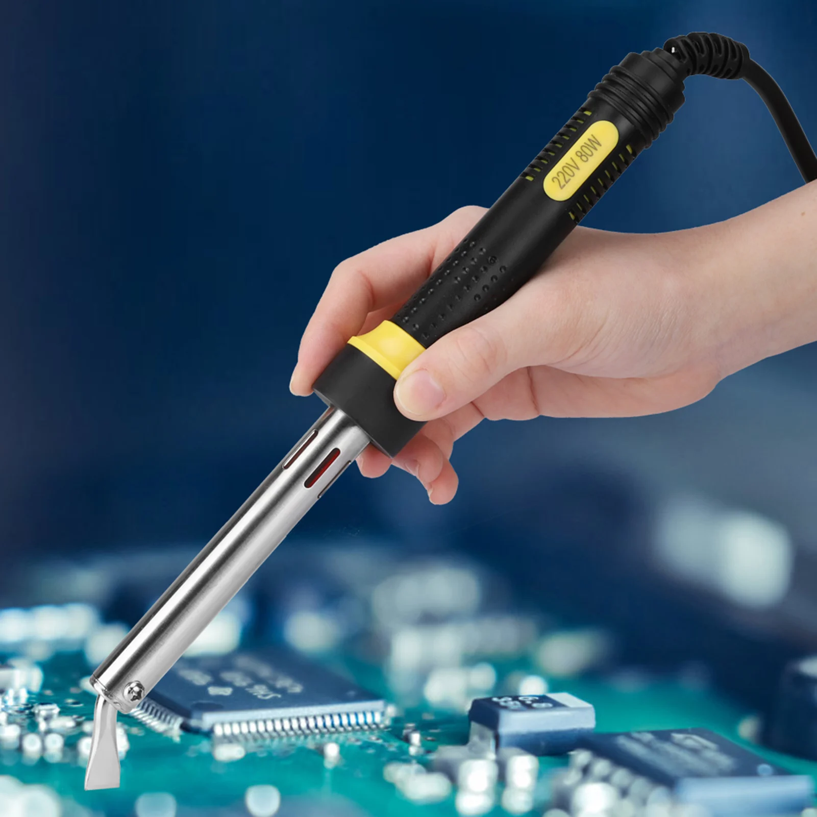 80W Electric Soldering Iron Curved Tip External Heating Welding Iron Electric Soldering Iron Soldering Iron Gun Soldering Iron