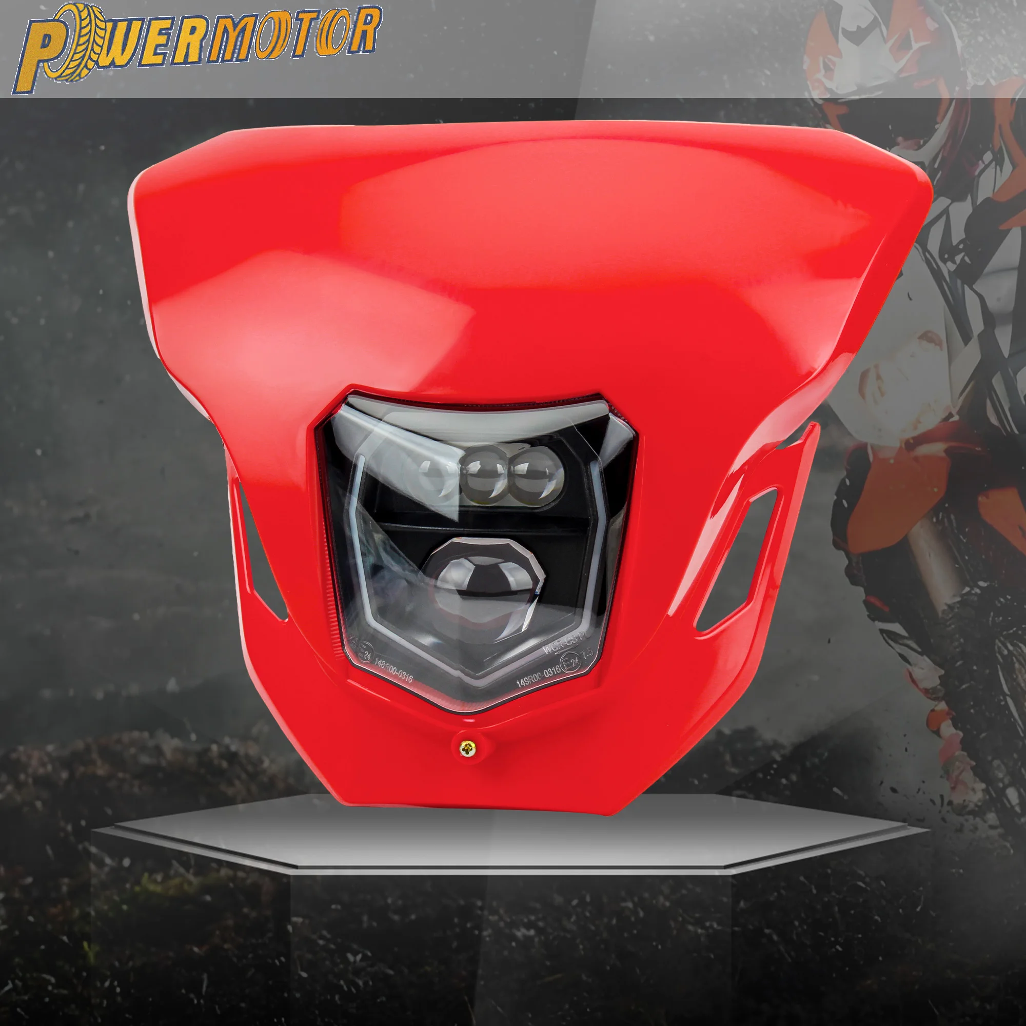 Faro LED E24 para motocicleta Supermoto Dirt Bike, faro HD para KTM Honda CRF 125 250 450L 450RL CR XR, modificaciones de Motocross