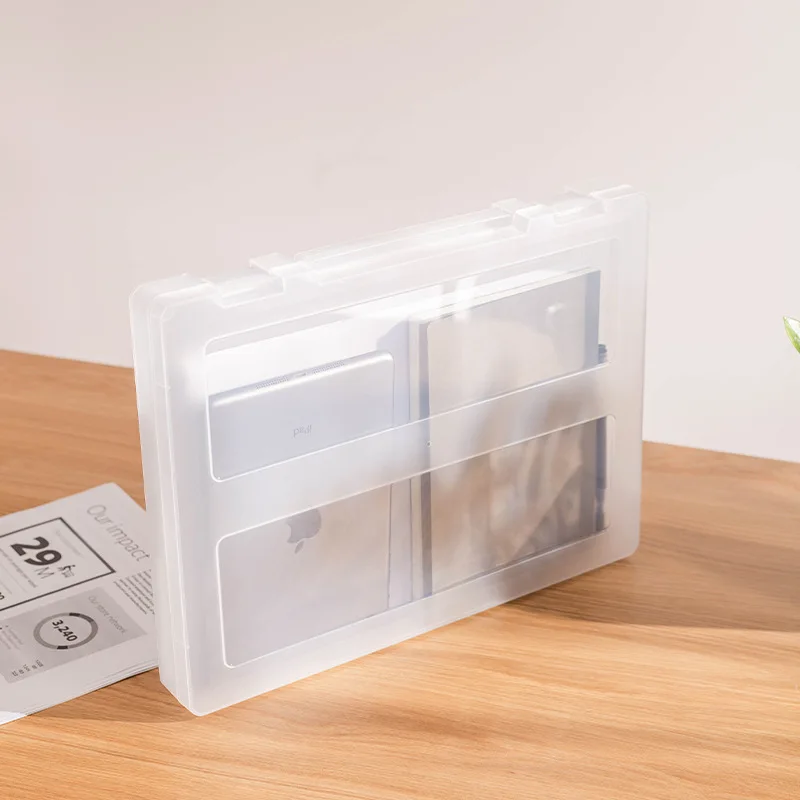 New Design Transparent Sorting File Box A4 Portable Folder Plastic High Quality Durable File Storage Box Storage Folder