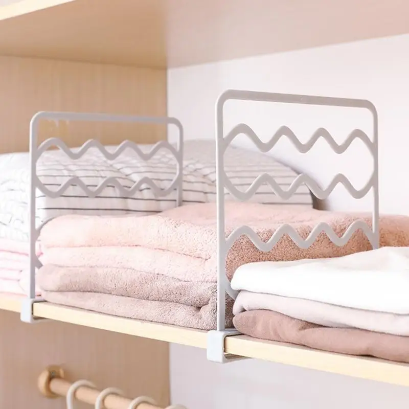 

E8BD Shelf Separators Plastic Shelf Dividers for Closets Perfect for Clothes & Bedroom Kitchen Cabinets Shelf
