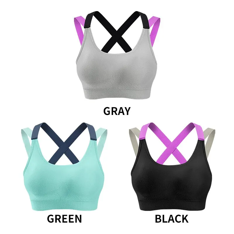 Women Seamless Bra Camisole Tanks Underwear Crop Top L XL Black Green Gray Skin Breathable Sexy Sports Fitness Yoga Casual