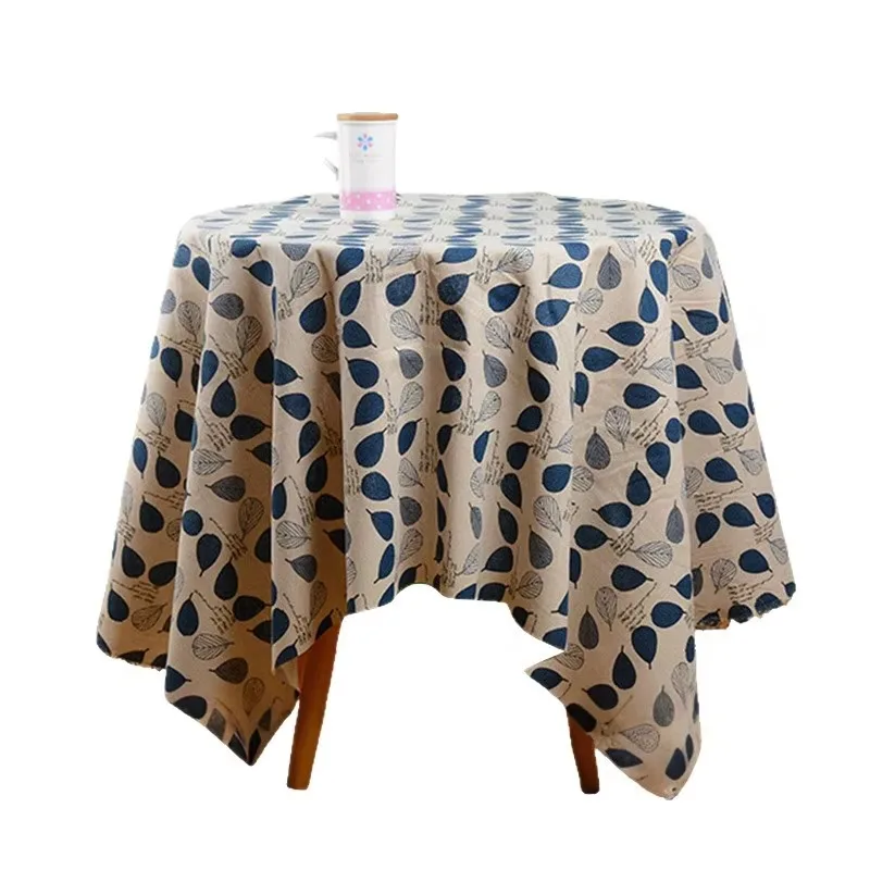 Cotton Linen Table Cover, Fresh Printed Rectangular Mat Non Slip Dustproof Wear-resistant