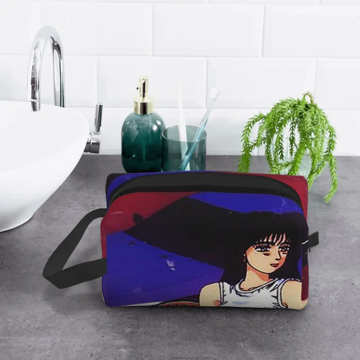 حقيبة مكياج أولي D Mako Super Eurobeat Anim منظم مستحضرات التجميل مجموعة أدوات التخزين وحقيبة مستحضرات التجميل مقلمة