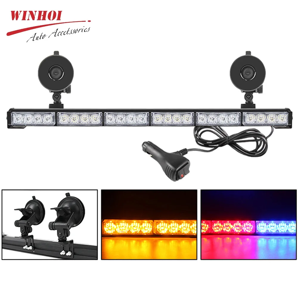 

32 LED Red Blue Police Strobe Lights Amber Car Windshield Warning Emergency Lights Automotivo Flashing Lamp 12V Stroboscopes