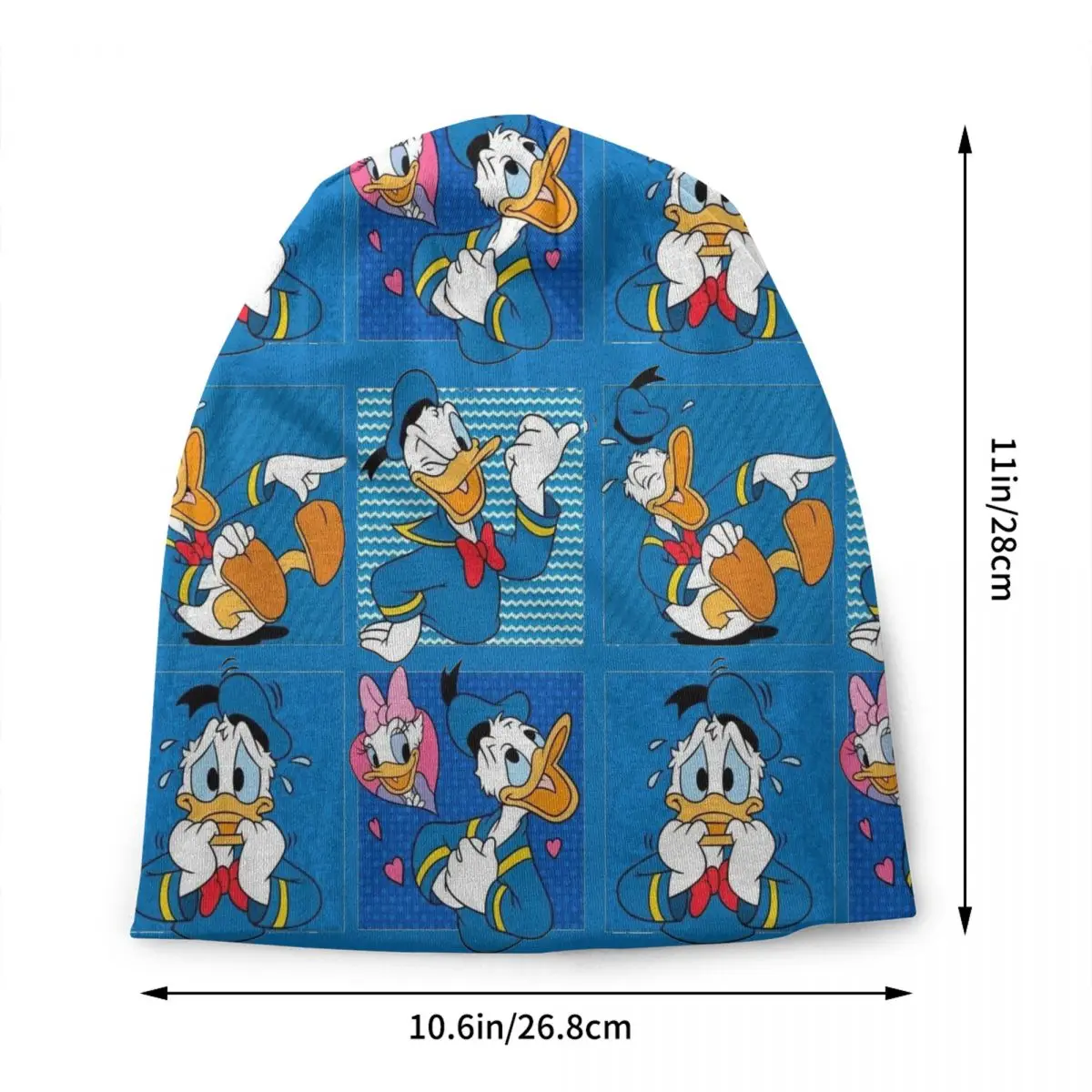 Custom Donald Duck Emoticon Beanie Cap Unisex Winter Warm Bonnet Femme Knitting Hats Street Outdoor Skullies Beanies Caps