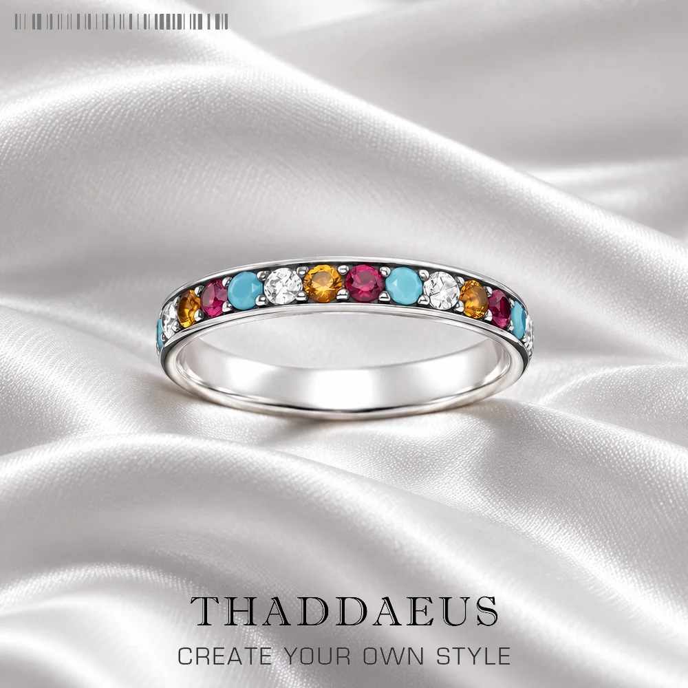 Women's Colorful Zircon 925 Sterling Silver Ring