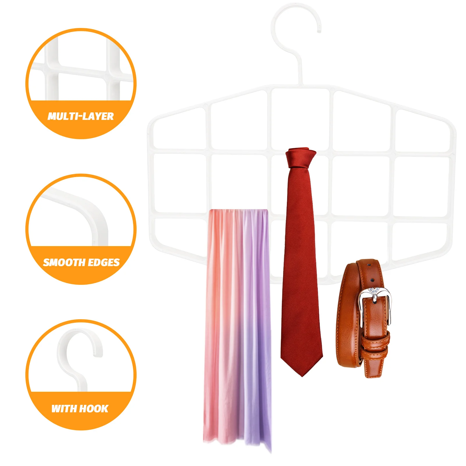 

Space Saving Multi-Layer Belt Scarf Tie Sock For Closet Plastic Storage Rack Household Clothes Hanger Wardrobe Organizer