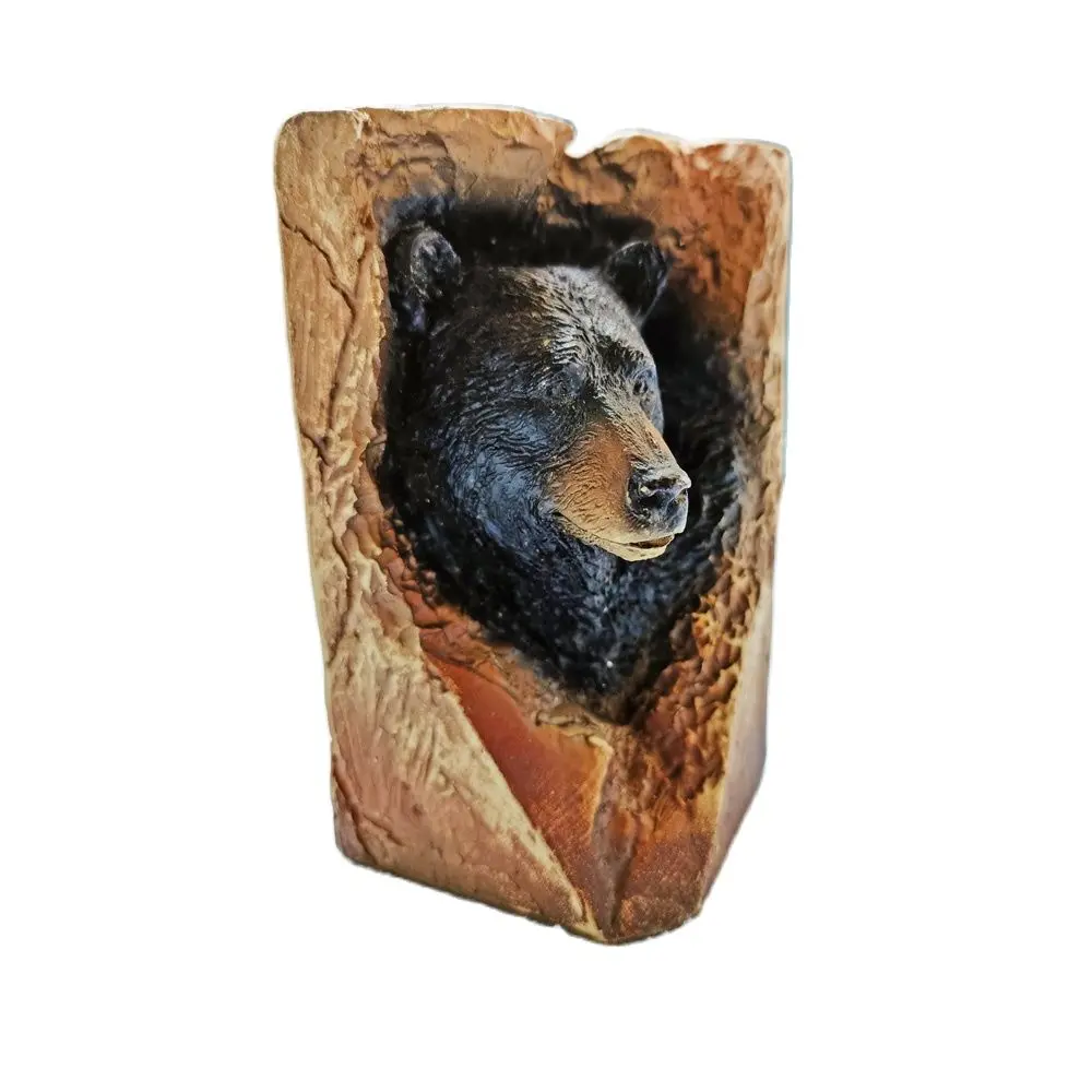 3D Cave Bear Silicone Molds Bear Candle Plaster Resin DIY Cake Decor  Chocolate Baking Silicone Mold Pastry