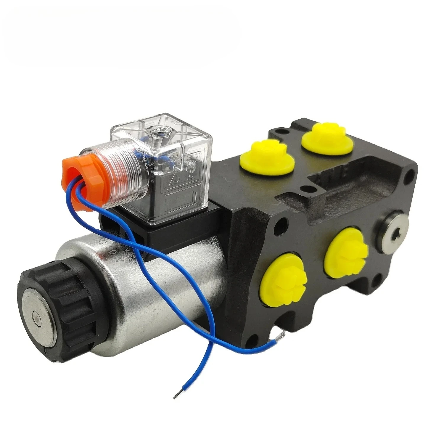 Hy-waloil 50LPM 12V DC 3-plug 13 GPM 6 Port Hydraulic Solenoid Selector Diverter Valve