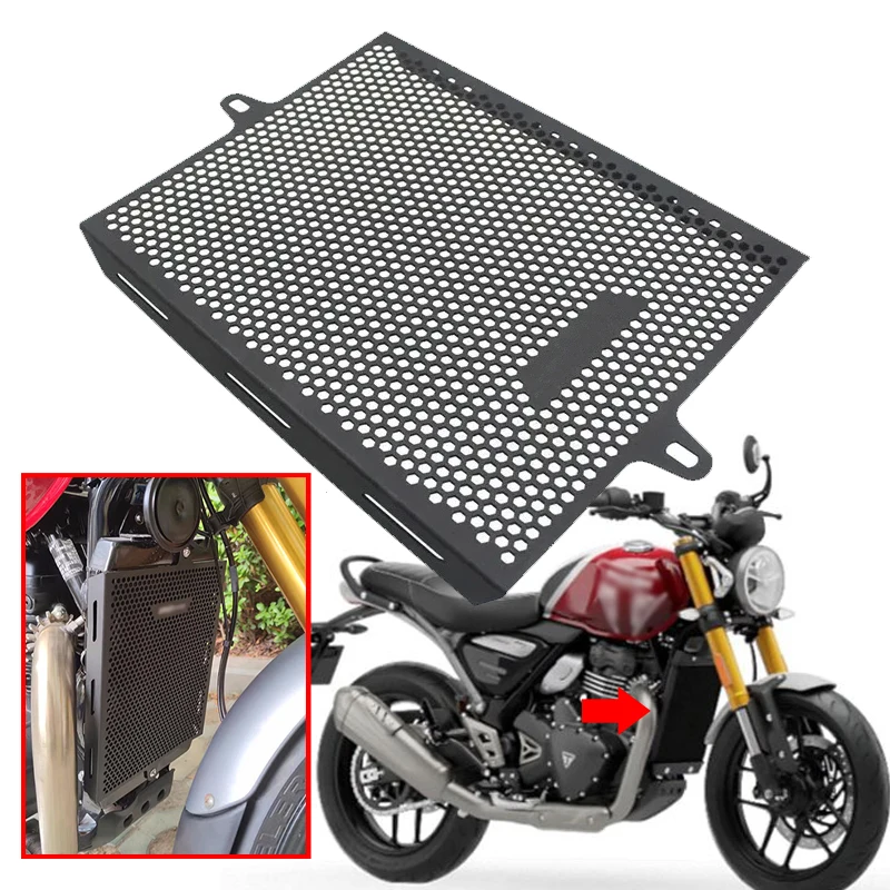 

Motorcycle Radiator Grille Guard Cover Oil Cooler Protector Fit For Scrambler400X Speed 400 2024 Speed400 Water Tank Protective