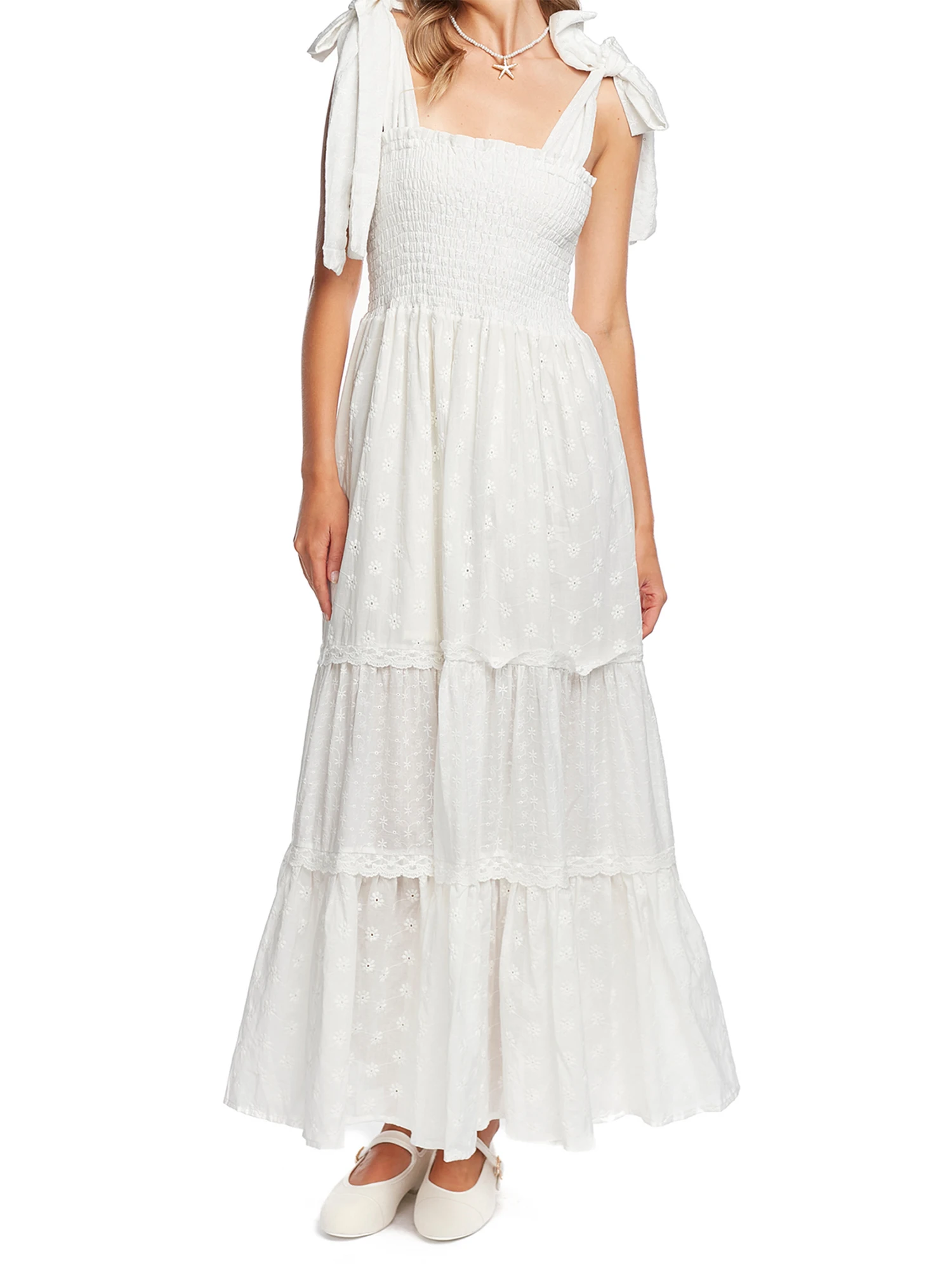 Women s Ruffle Sleeve Maxi Dress with V-Neckline and Floral Print Summer Boho Long Dress Beach Vacation Dress