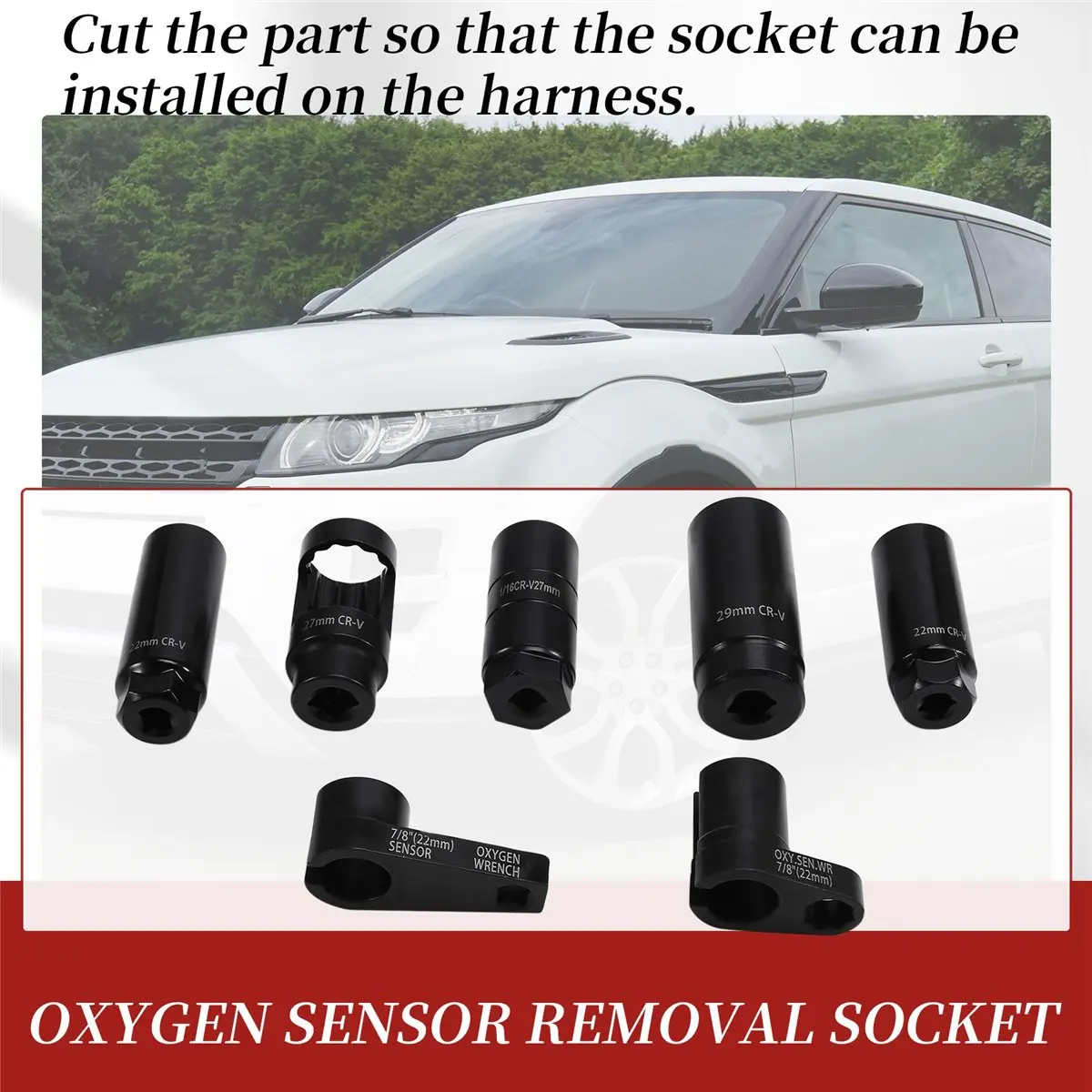 NNnew 7pcs Universal O2 Oxygen Sensor Socket 6 Point Wrench Tool Remover Installer Set Sensor Removing Tool Kit