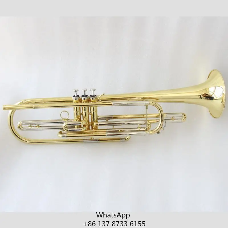 Brass Trumpet Instrument High Quality Eb Tone Or Bb Tone Trumpet Clear Lacquered Brass Trumpet