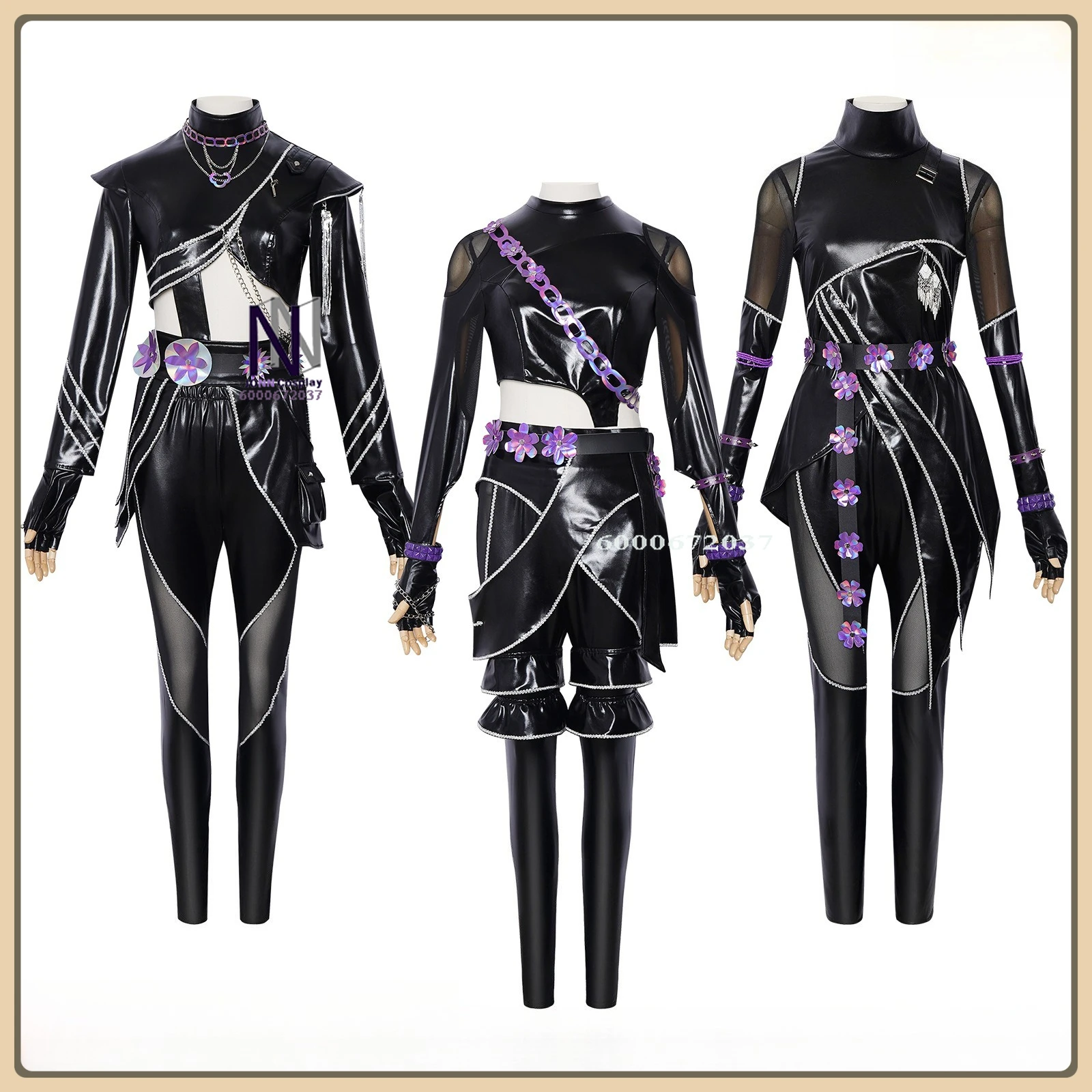 

Retro Adventure Character Mira Role Playing Costume Halloween Black Leather Suit Full Set High Quality Party Suit (Kids/Adult)