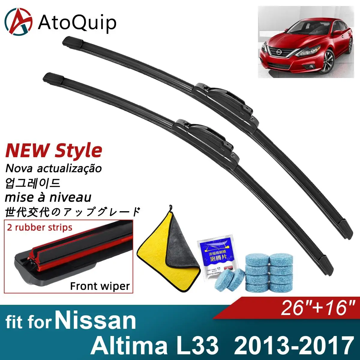 

Щетки стеклоочистителя автомобиля подходят для Nissan Altima L33, мягкие резиновые щетки стеклоочистителя, авто переднее лобовое стекло 2013 2014 2015 2016 2017