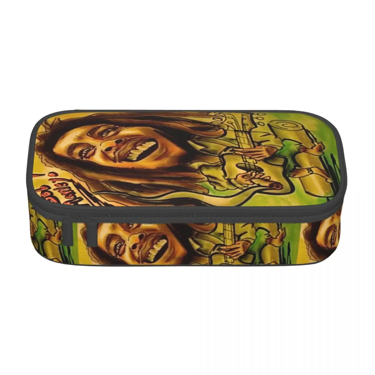 Customized Jamaica Singer Reggae Rock Bob Marleys Cute Pencil Case Boys Gilrs Large Storage Pencil Bag Pouch Students Stationery