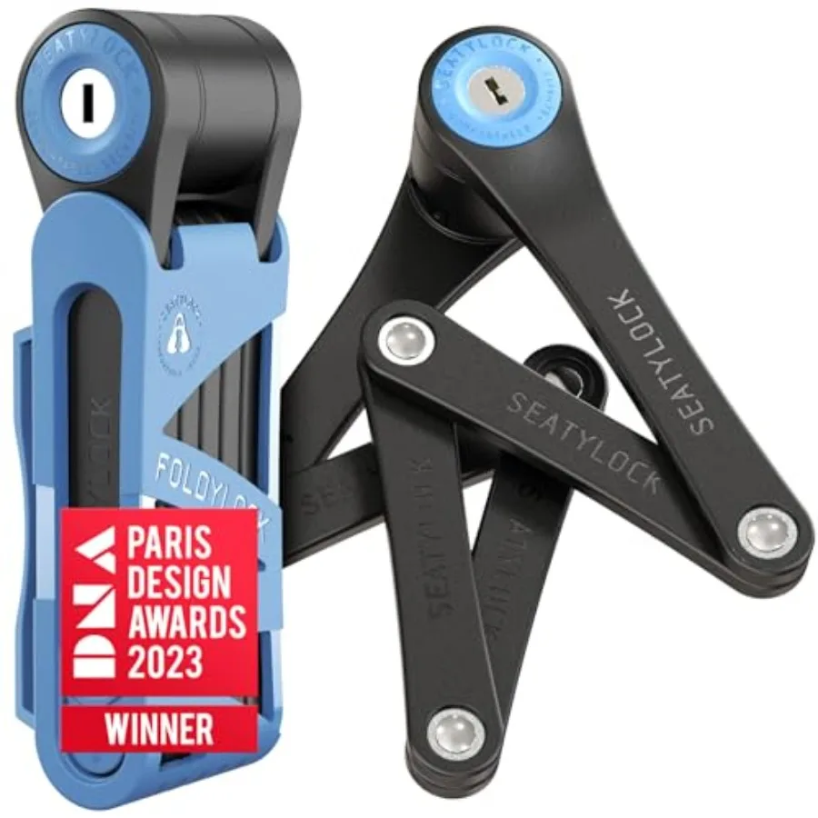 

Складной велосипедный замок FoldyLock Mini - Запатентованный легкий велосипедный замок - Прочный противоугонный замок с ключом для электросамокатов