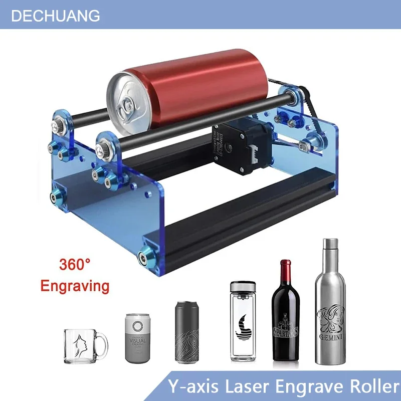 Laser Engraving Roller for Cylindrical Objects with 360° Rotating Engraving 3D Printer Y-axis Rotary for Engraving 5 Angles