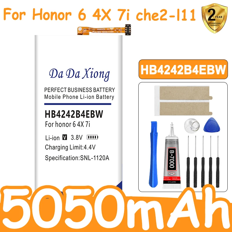 

Аккумулятор DaDaXiong 5050 мАч HB4242B4EBW для Huawei Honor 6 H60-L01 H60-L02 H60-L11 H60-L04 Honor 4X che2-l11