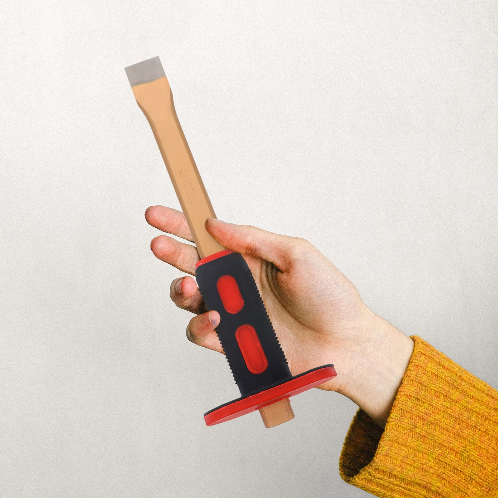 

Tungsten Steel Alloy Stone Chisel 300mm Flat Tip Masonry Tools Hand Guard Concrete Brick Splitting Manual Chisel For Woodworking