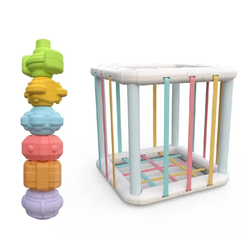 7Pcs Kids Educational Cube ShapeMatching Stacking Learning ToysEducational Play Games Baby Toys