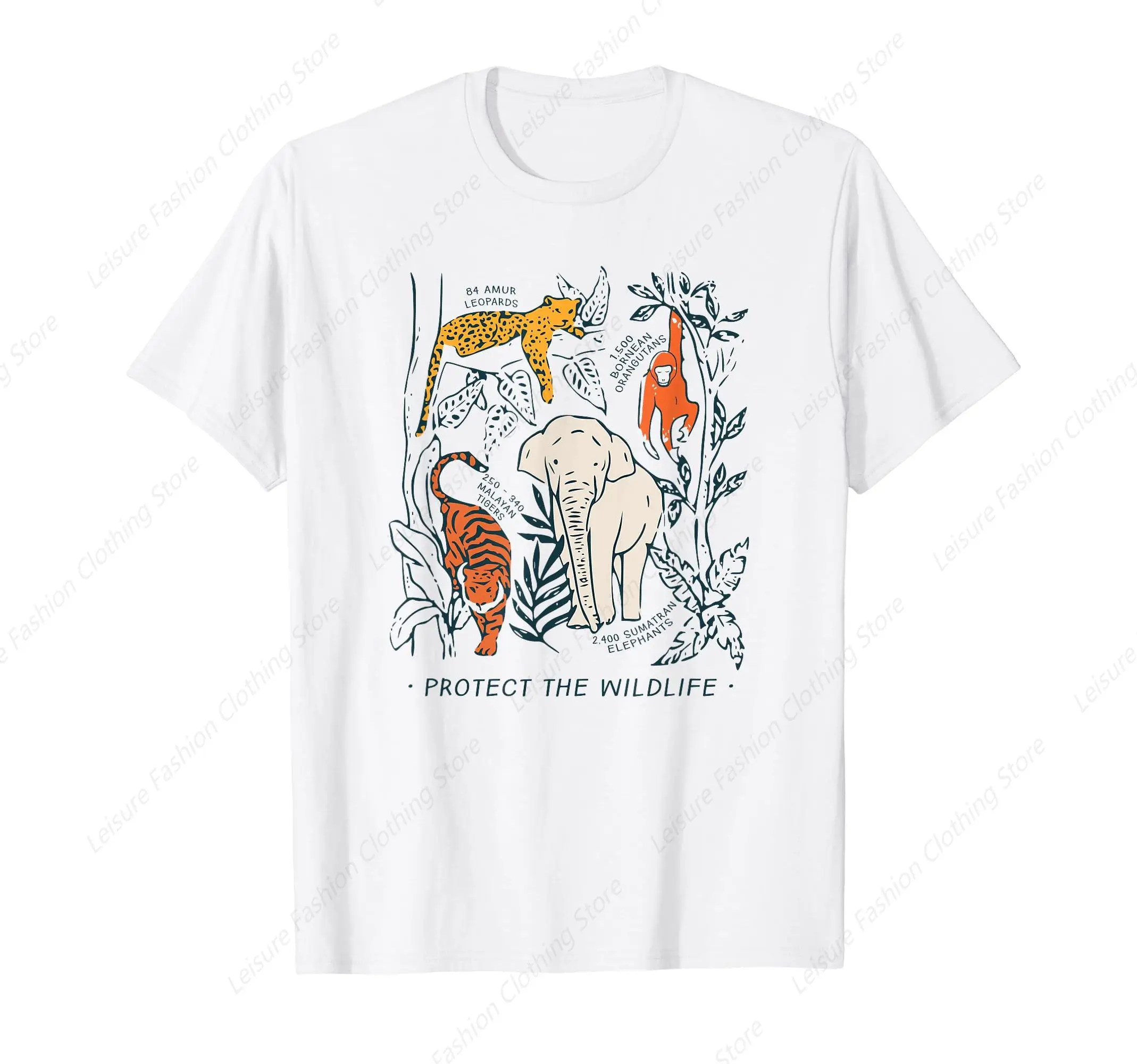 Protect The Wildlife Botanical Chart Shirt Endangered Animal T-Shirt