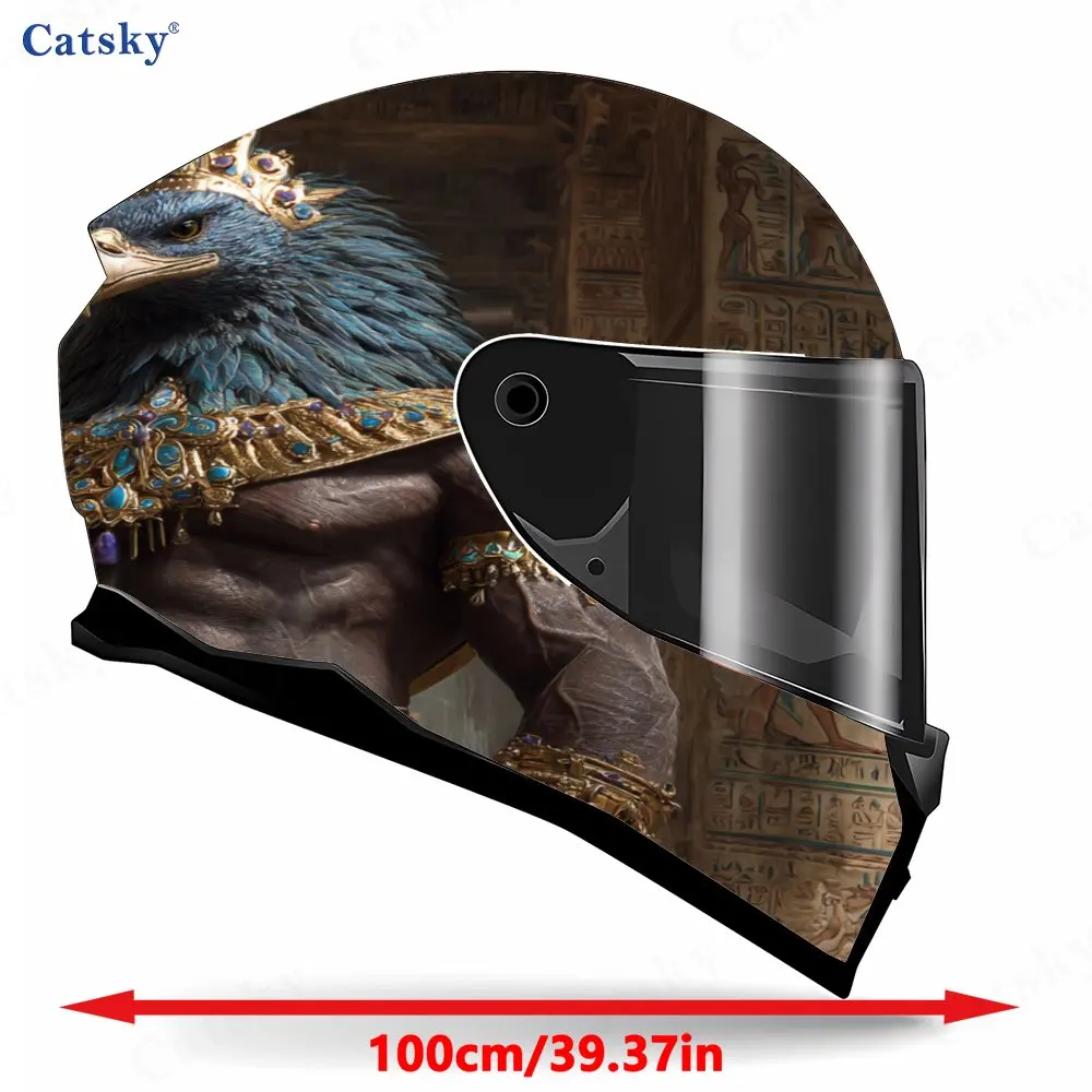 Retro Egyptian Eagle - Head Print Helmet stickers , PVC Material Multifunctional Helmet Stickers, Scratch-Resistant & Fade-Proof