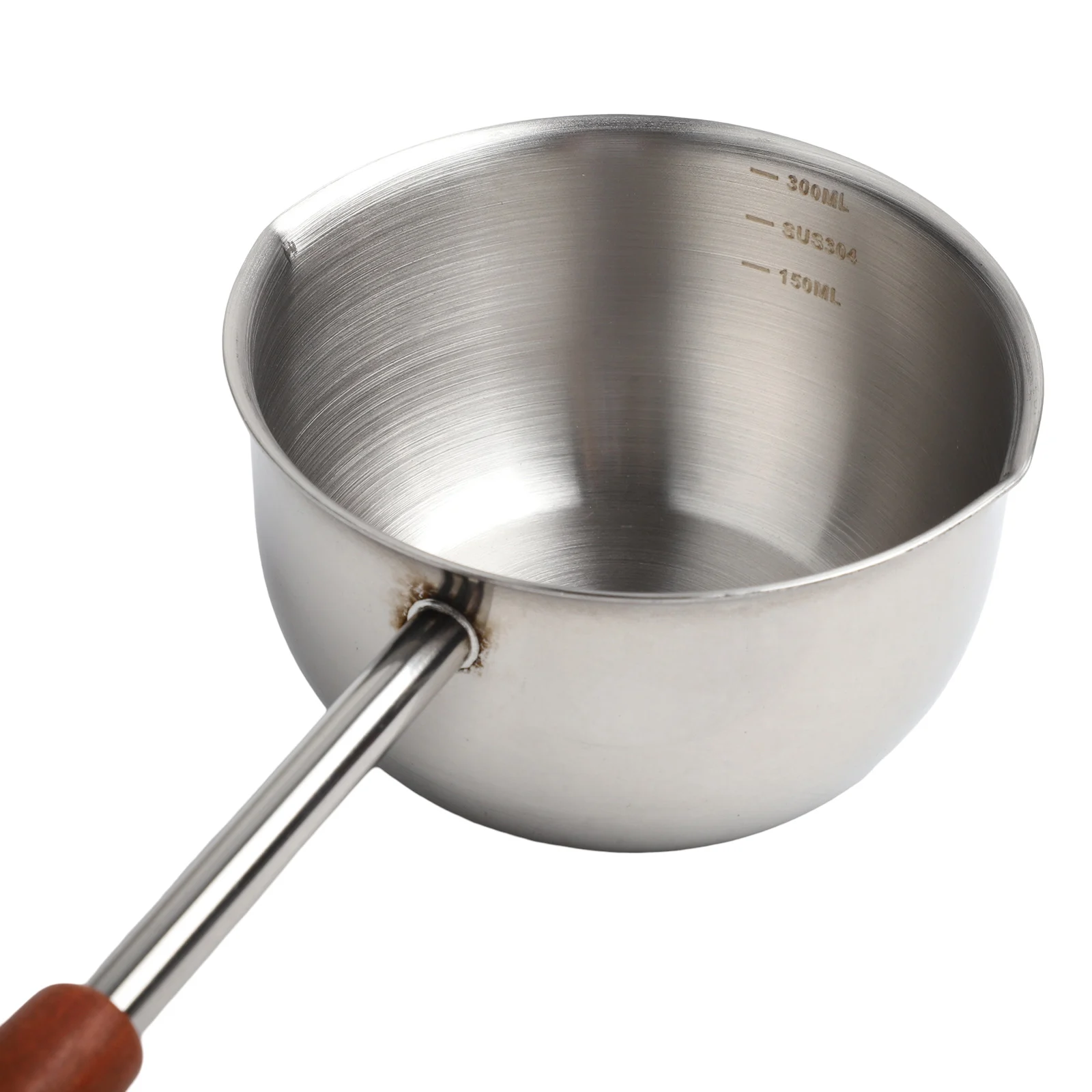 Stainless Steel Oil Pan, Extended Wooden Handle Flat Bottomed Pan, Frying Pan Small Frying Pan Reduces Hot Spots And Guarantees