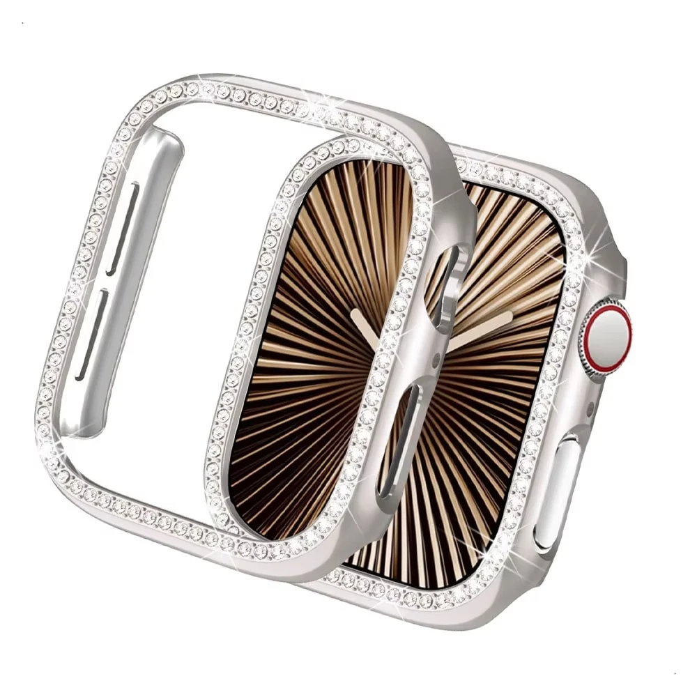 Diamant-Hohlgehäuse für Apple Watch 10 11 42 mm 46 mm Zubehör Schutzhülle Bumper Shell Cover iwatch Serie 10 11 Schutz