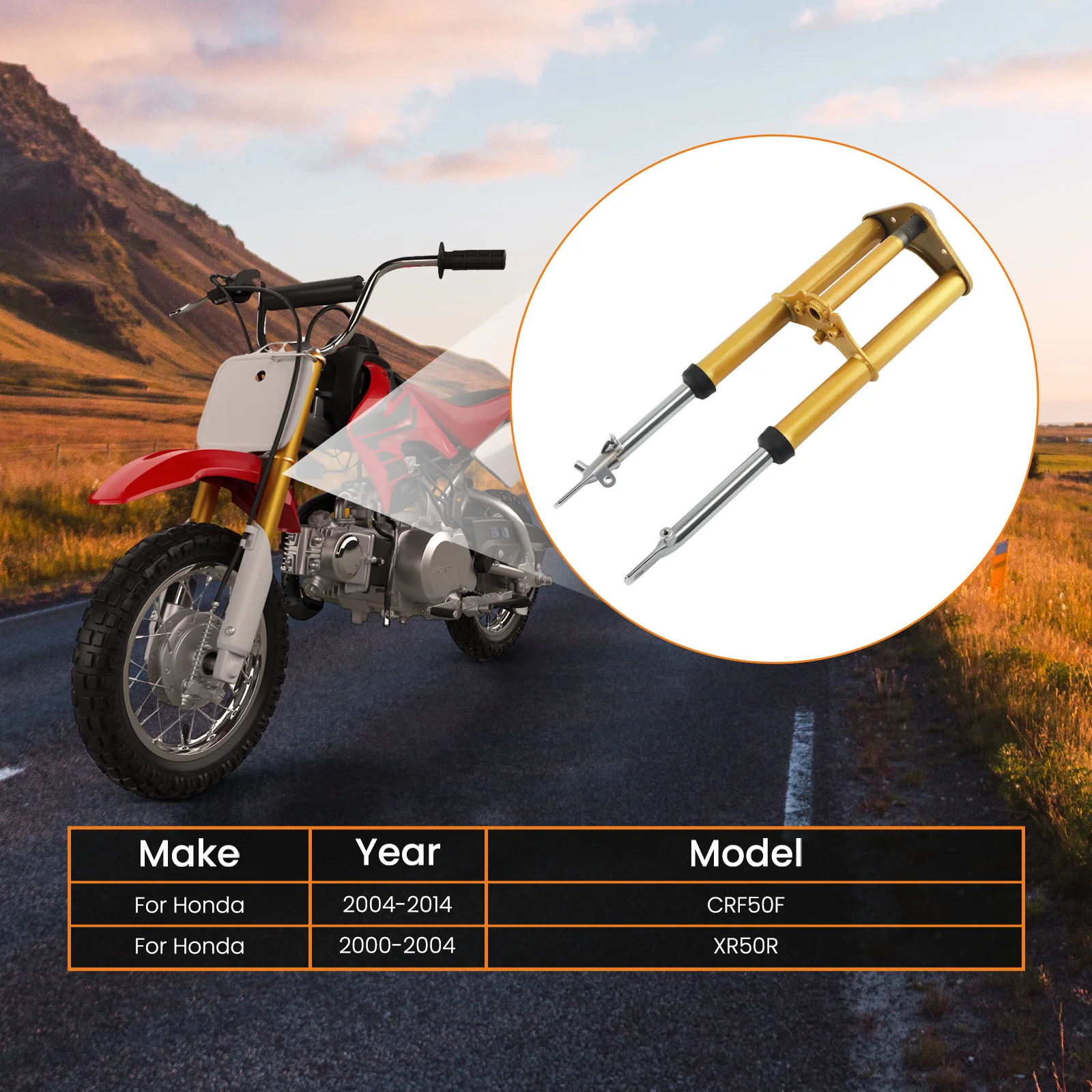 New Front Forks Shock Suspension Assembly for Honda 50 XR50 CRF50 2004-2014 for XR50 CRF50 50cc 70cc 90cc 110cc