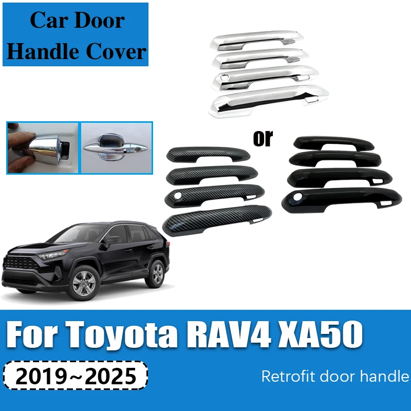 

Для Toyota RAV4 XA50 2024 автомобильные аксессуары 2019 2020 2021 ~ 2025 ABS хромированный внешний набор отделки из углеродного волокна, крышка автоматических дверных ручек