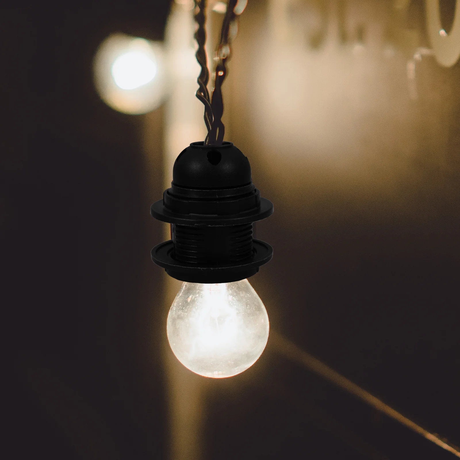 

3pcs E27 Double Ring Light Holder Black Lamp Socket Base Rustproof Threaded For Home Commercial Lighting Fixtures