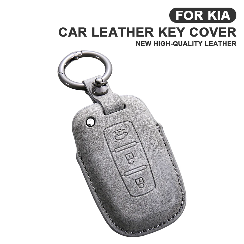 

3 Buttons Leather Car Remote Key Case Cover Shell For KIA RIO 5 Sportage Ceed Cerato K3 K4 K5 Sorento Optima Picanto Soul Forte